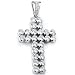 Sterling Silver Cubic Zirconia Rhodium Plated Cross Men's Charm.