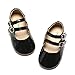 Otter MOMO Girls Mary Jane Ballerina Flats Double Buckle Straps School Uniform Dress Shoes (Toddler/Little Kid) (7 M US Toddler, D706-Black)