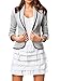 Choies Women's Gray Lapel Slim Blazer Office & Casual Blazer Jacket Coat
