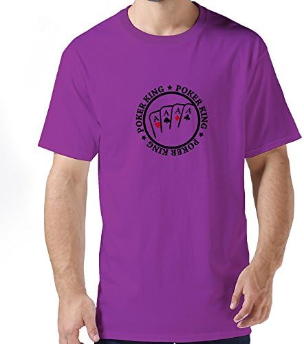 Custome Fashion Men's Screw Neck Tee-shirts/poker King 1 Siegel Purple