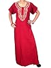 Moroccan Kaftan Abaya Dress Red Floral Embroidered Caftan Nighty Lounger Xxl