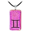 Holly Lynn Pink GEMINI Zodiac Dichroic Glass Necklace
