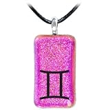 Holly Lynn Pink GEMINI Zodiac Dichroic Glass Necklace
