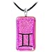 Holly Lynn Pink GEMINI Zodiac Dichroic Glass Necklace