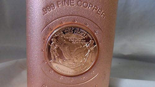 5 Lb. Coin Infused Satin Finish 2nd Amendment style .999 Fine Copper Bullion Art Bar Ingot Free Shipping