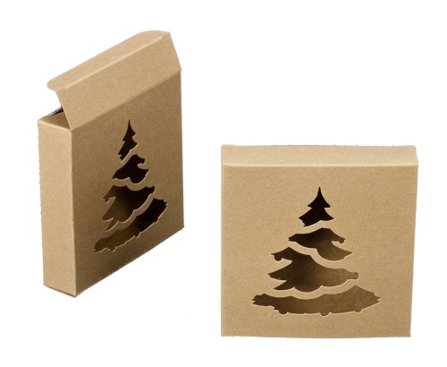 Dress My Cupcake Cupcake Box with Tree Window, Brown, Set of 100