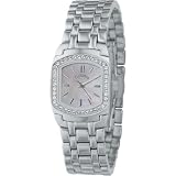Callaway Stainless Steel Watch with pearl face and stones