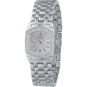 Callaway Stainless Steel Watch with pearl face and stones