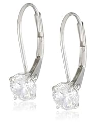 10k Gold Dangle Earrings Made with Swarovski Zirconia (1 cttw)
