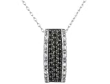 Black & White 1/2 Carat (ctw) Diamond Pendant in 14K White Gold with Chain