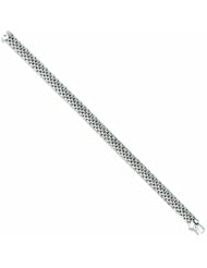 14K White Gold 7.25in 7mm Polished Mesh Bracelet 7.25 Inches
