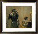 Clara Schumann and a Violinist, 1854 Framed Art Poster Print by Adolph von Menzel, 29x25