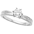 14K White Gold Diamond Solitaire Engagement Ring - 0.50 Ct.