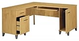 COMERSET MAPLE CROSS 60 L SHAPE DESK BY BUSH