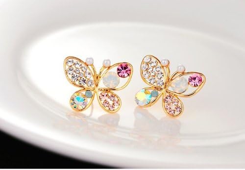 PPPerson Women's Fashion Elegant Colorful Batterfly Earrings