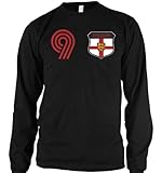 England Crest Retro International Soccer Thermal Shirt, English Pride Mens Long Sleeve Thermal Shirt, XX-Large, Black