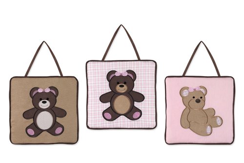 Pink and chocolate teddy bear wall hanging accessories …