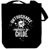 Untouchable Property Of Chloe - Skull Prénoms Féminins Sac Cabas (Noir, Toile, Unisexe)
