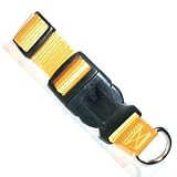 YELLOW - 5/8 IN WIDE - Kwik Klip Nylon Collars - Adjusts 10-14 in