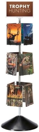 Rotating 12-Pocket Wire Magazine Rack with ¾" Pockets and Flat Base