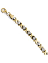 Leslies 10K Two-tone Diamond-cut Bracelet Length 7"