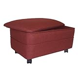 NW Enterprises Rectangle Fabric Storage Ottoman, Cranberry