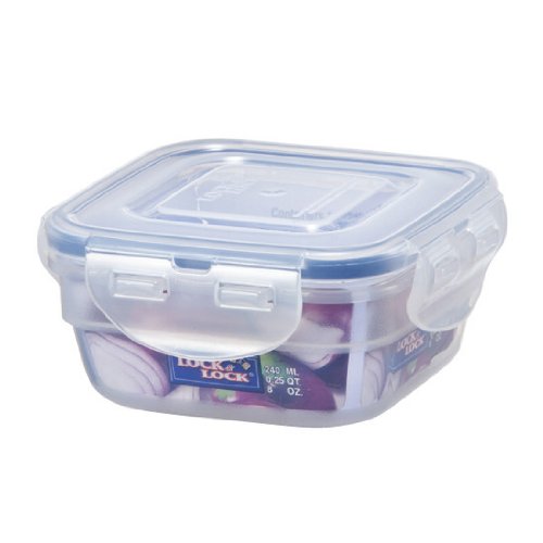 Lock&Lock 8-Fluid Ounce Square Nestable Style with Hook, 1-Cup