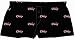 Adult Womens Cut Cotton Jersey Boxer Shorts Black with Pink Cheer Design