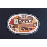 Cabin Montage Lodge Decor Bear Oval Jute Rug by Earth Rugs