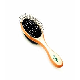 Safari Pin & Bristle Brush for Dogs with Wood Handle