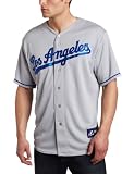 MLB Los Angeles Dodgers Clayton Kershaw Road Gray Short Sleeve 6 Button Synthetic Replica Baseball Jersey Spring 2012 Men's