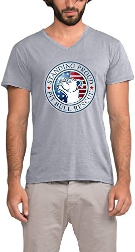 American Pitbull Standing Pround V-Neck T-shirts For Men