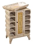 Summer Floral Beige & Sage Green Wine Rack w/ Tray