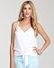 Solid Tie Hem Silk Cami - BRIGHT WHITE (S)
