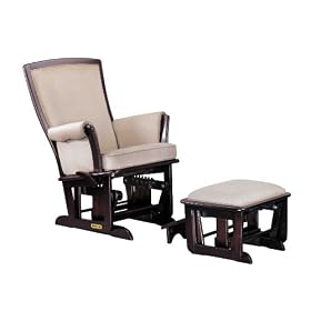 Shermag Contemporary Glider Rocker Combo with Lock, Espresso Oatmeal by Shermag