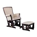 Shermag Contemporary Glider Rocker Combo with Lock, Espresso/Oatmeal