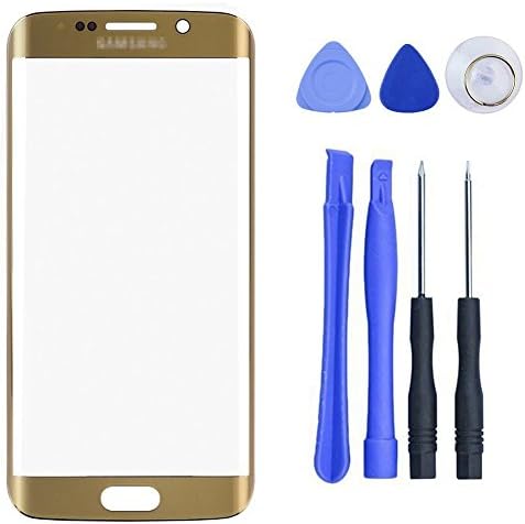 ORIGINAL Front Glass lens For Samsung S6 Edge, Moskee(TM) Outer Glass lens Screen Replacement For Samsung Galaxy S6 Edge + Free tool Kits(Gold)