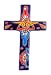  Medium Multi-Color (Blue Base) Mexican Talavera Cross - MCB