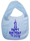 Image is Everything - Happy Birthday to ME! 1 year old - Baby, Toddler, Feeding Bib, Pale Blue