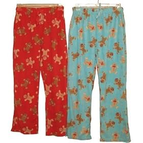 Buy Adult Christmas Gingerbread Polar Fleece Pajama Pants by Kat Nap