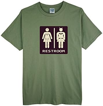 Zomoo Mens Funny Shirt Restroom Graphic Short Sleeve T-shirt Tees Military Green XXL