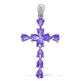 925SterlingSilver1.51ctsTanzanitecrosspendant