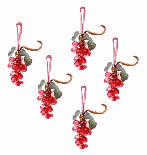 Holiday Lane Set of 5 Grape Hanging Holiday or Decorative Ornaments