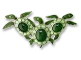 Clearly Charming Jade Turtle Sterling Silver and Enamel Pin