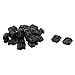 uxcell Plastic Double Hole Toggle Coat Drawstring Cord Adjustive Lock 20 Pcs Black