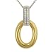 Ladies Oval and Pave Diamond Pendant on Chain .11cttw