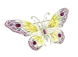 Gorgeous sterling silver hand enameled and gemstone butterfly brooch