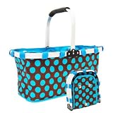 Celeritas Sports; Brown/Blue Fold-up Fashion Market Tote item number 430006