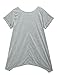 Allegra K Women Irregular Hem Portrait Print Loose Tunic Top XL Heather Grey