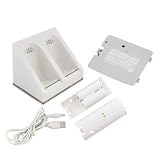 GTMax Remote Control Dual Charging Dock Station with 2 Battery Packs + Wii Fit Balance Board Rechargeable Battery with Cable for Nintendo Wii